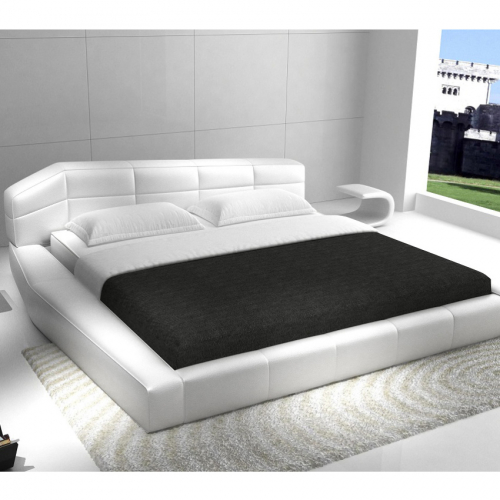 Dream King Bed in All White Leather
