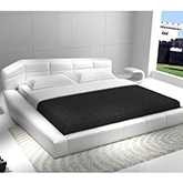 Dream King Bed in All White Leather