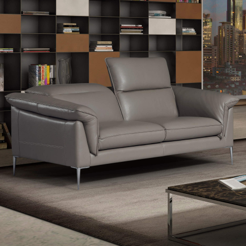 Eden Loveseat in Grey Italian Leather