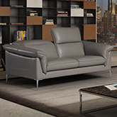 Eden Loveseat in Grey Italian Leather
