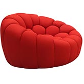 Fantasy Accent Chair in Tufted Red Fabric