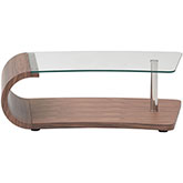 Grace Coffee Table in Walnut Veneer & Tempered Glass