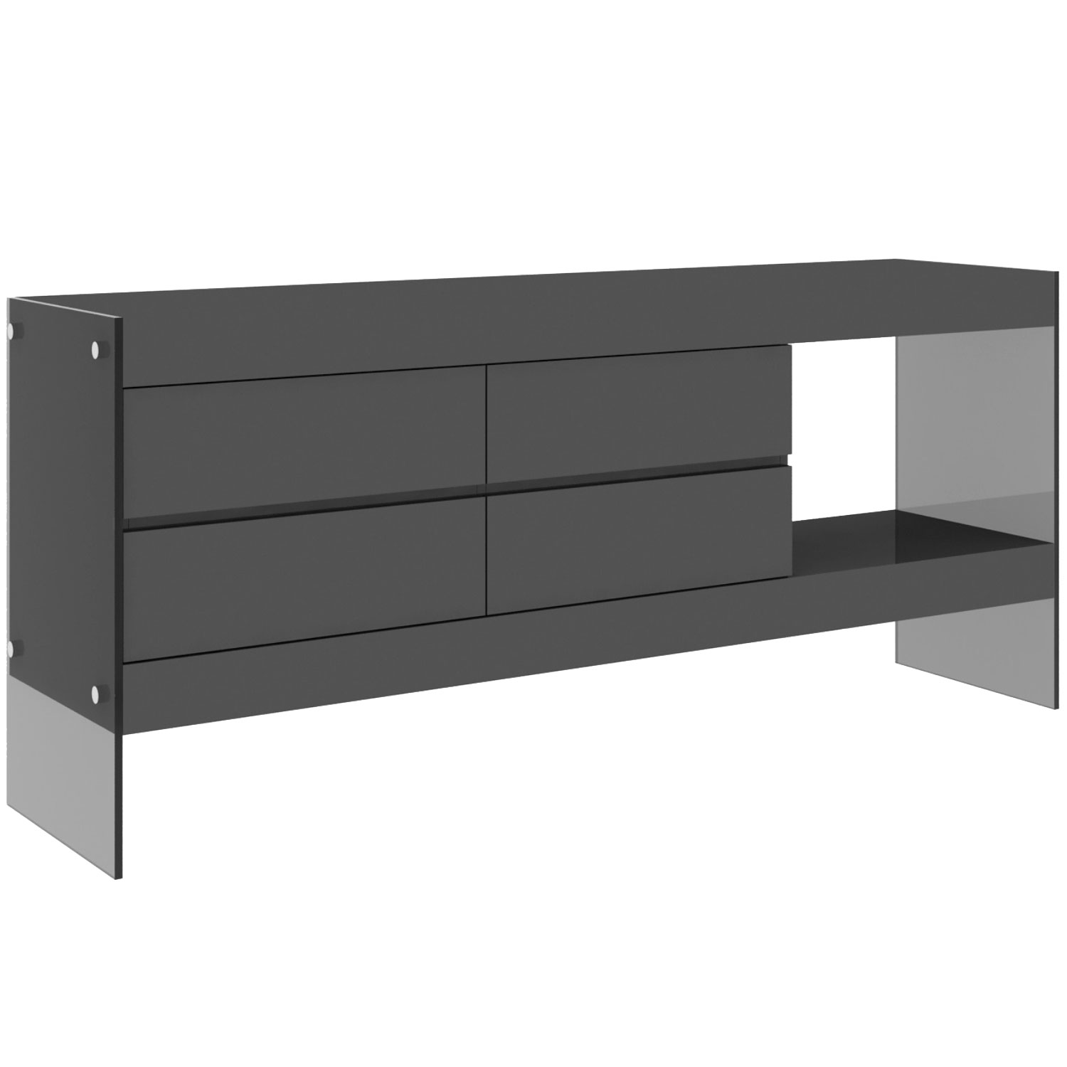 J&M Furniture 176971HGBG Cloud Buffet in High Gloss Grey Lacquer w