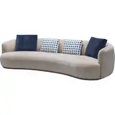 HF5515 Curved Sofa in Grey Fabric