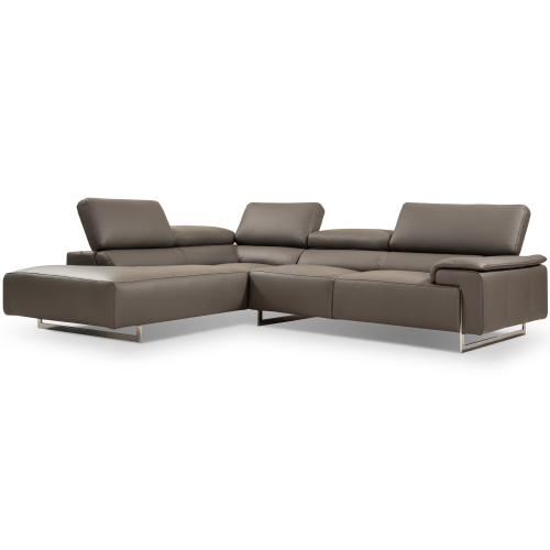 Modena I794 Sectional Sofa with Left Facing Chaise in Grey Italian Leather