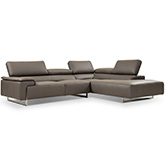 Modena I794 Sectional Sofa with Right Facing Chaise in Grey Italian Leather