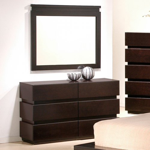 Knotch Dresser & Mirror in Espresso Finish