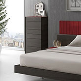 Lagos Chest in Red Gloss Lacquer & Wenge Veneer