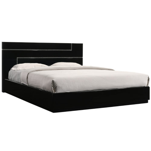 Lucca King Bed in Black Lacquer