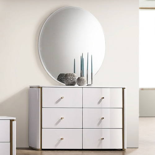 Lucera Dresser & Mirror in White Wood