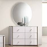 Lucera Dresser & Mirror in White Wood