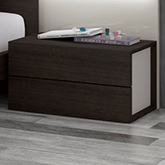 Maia Nightstand in Wenge Veneer & Light Grey (Set of 2)