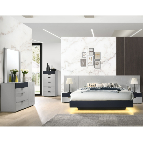 Marsala Chest in Light Grey & Navy Lacquer