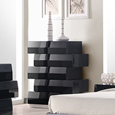 Milan 5 Drawer Chest in Black Lacquer