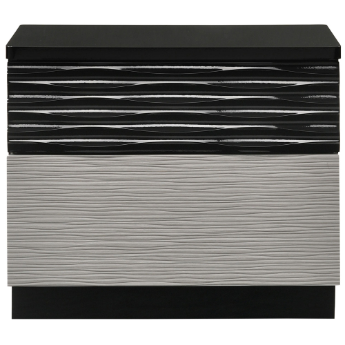 Roma Nightstand in Black & Grey Lacquer (Set of 2)