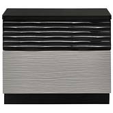 Roma Nightstand in Black & Grey Lacquer (Set of 2)