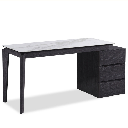 Slate Desk in Marble Look Ceramic & Grey Oak Veneer