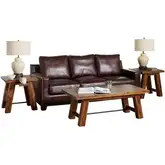 Cannon Valley 3 Piece Coffee & End Tables Setin Distressed Brown Wood