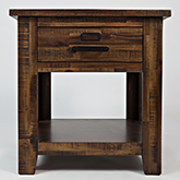 Cannon Valley End Table w/ Drawer & Shelf in Distressed Wood