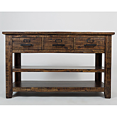 Cannon Valley Sofa Table w/ 3 Drawers & 2 Shelves in Distressed Wood