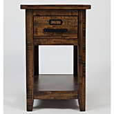 Cannon Valley Chair Side Table w/ Drawer & Shelf in Distressed Wood
