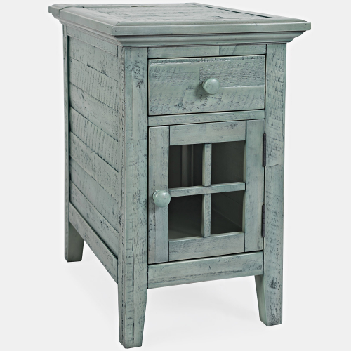 Rustic Shores Power Side Table in Surfside Finish