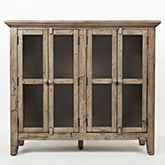 Rustic Shores Watch Hill 48" Accent Cabinet in Distressed Weathered Grey with Glass Doors