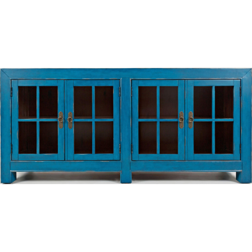 Aquitaine 70" Accent Cabinet with 4 Doors in Azure Finish