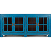 Aquitaine 70" Accent Cabinet with 4 Doors in Azure Finish