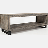 Mulholland Drive Cocktail Table in Distressed Wood & Metal