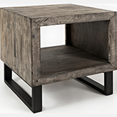 Mulholland Drive End Table in Distressed Wood & Metal