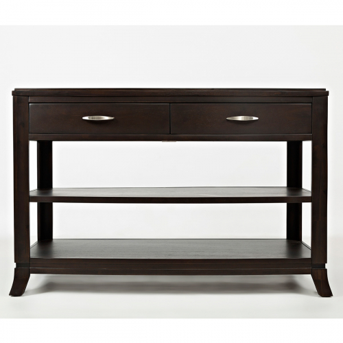 Downtown Sofa Table in Dark Merlot with Brushed Nickel Hardware