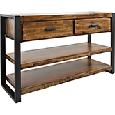 Loftworks 50" TV Stand Media Console in Distressed Acacia & Metal