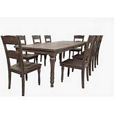 Madison County 106" 9 Piece Dining Set in Barnwood Brown