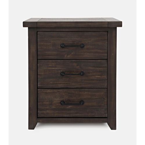 Madison County USB Charging Nightstand in Vintage White Reclaimed Barnwood