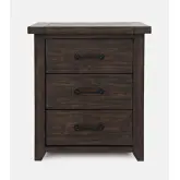 Madison County USB Charging Nightstand in Vintage White Reclaimed Barnwood