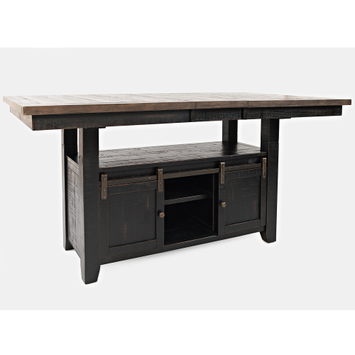 Madison County 60" High Low Ext Dining Table in Vintage Black & Barnwood