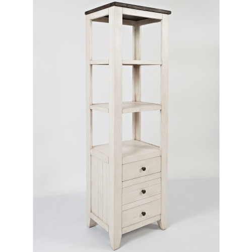 Madison County 22" Media Pier in Vintage White & Barnwood