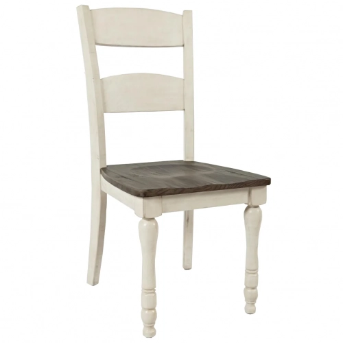 Madison County Ladderback Dining Chair in Vintage White & Barnwood (Set of 2)
