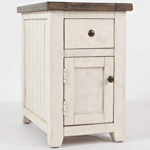 Madison County Side Table in Vintage White & Barnwood