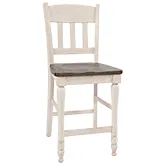Madison County Slatback Counter Stool in Vintage White & Barnwood (Set of 2)