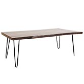 Nature's Edge Cocktail Table in Live Edge Acacia on Iron Hairpin Legs