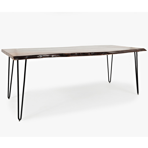 Nature's Edge 60" Dining Table in Live Edge Chestnut on Iron Hairpin Legs