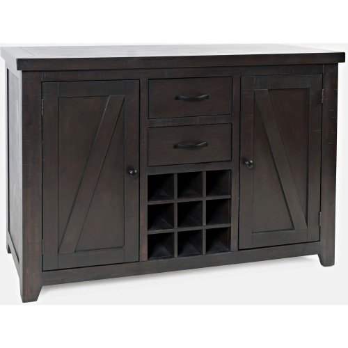 American Rustics Sideboard Buffet with Wine Rack in Rustic Brown Wood