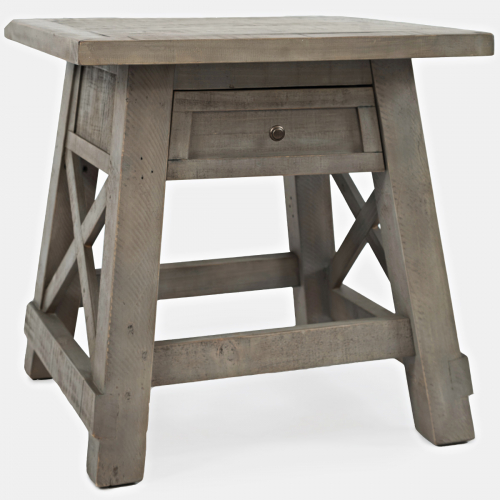 Outer Banks Power End Table in Distressed Driftwood Finish