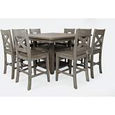 Outer Banks 9 Piece Counter Dining Set in Driftwood Gray Reclaimed Pine