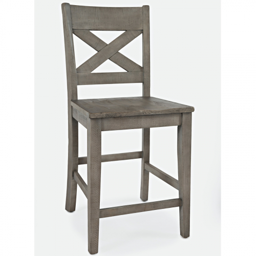 Outer Banks X Back Counter Stool in Distressed Driftwood (Set of 2)