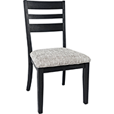 Altamonte Ladderback Dining Chair in Charcoal Grey & Fabric (Set of 2)