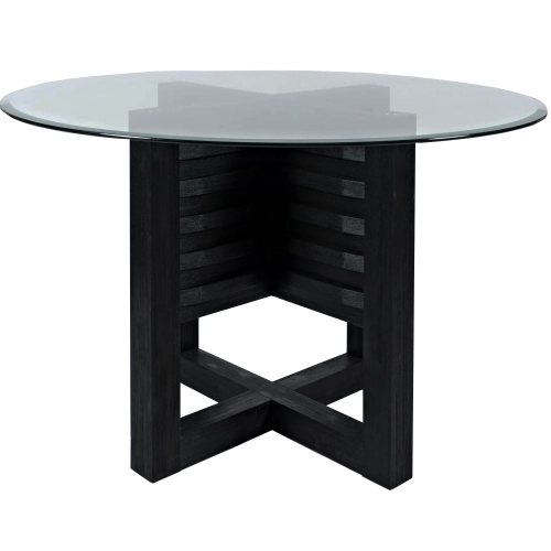 Altamonte 48" Round Dining Table in Charcoal Grey & Glass
