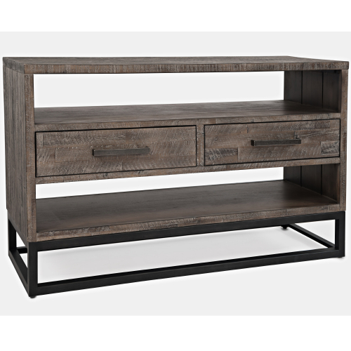 East Hampton Sofa Table in Distressed Wood & Metal